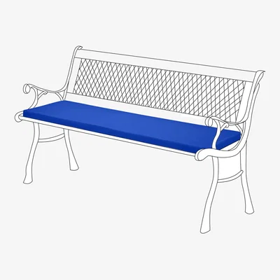 The Range Outdoor Garden Bench Cushion Water-Resistant Seat Pad - Blue