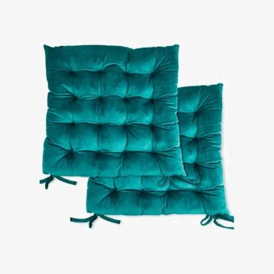 The Range Velvet Seat Pad Pair - Emerald Green