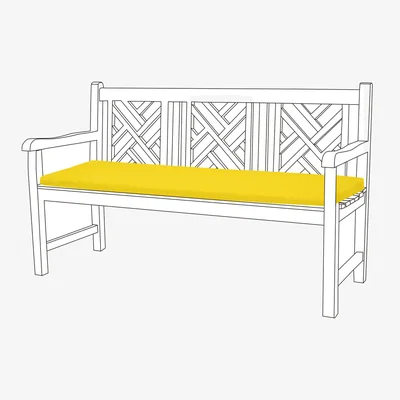 The Range 3 Seater Garden Bench Seat Pad Outdoor Cushion Water Resistant - Yellow