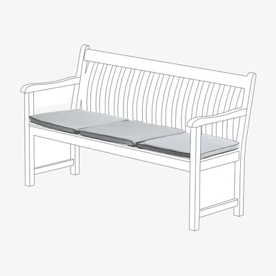 The Range Foldable 4-Seater Outdoor Garden Bench Cushion Pad - Grey