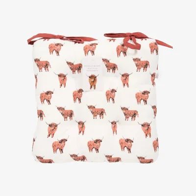 The Range Highland Cow Seat Pad - White