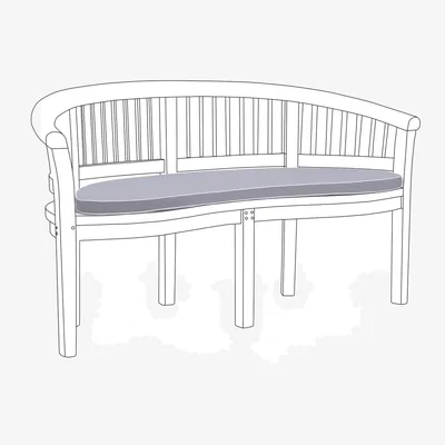 The Range Outdoor Banana Bench Cushion Garden Pad - Grey