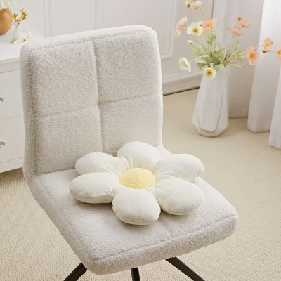 The Range Flower Seat Cushion - White