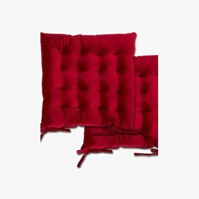 The Range Velvet Seat Pad Pair - Red