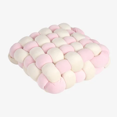 The Range Soft Woven Seat Cushion - Cream and Pink