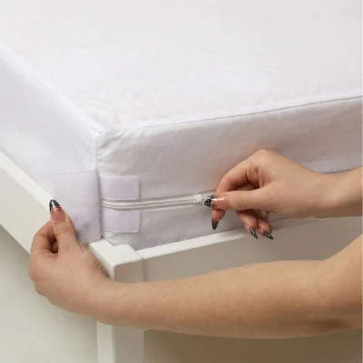 The Range Zipped Mattress Encasement, 10 cm, Cot Bed - White