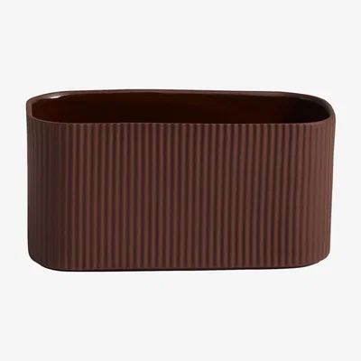 Amara HAY - Facade Long Herb Pot - Dark Terracotta