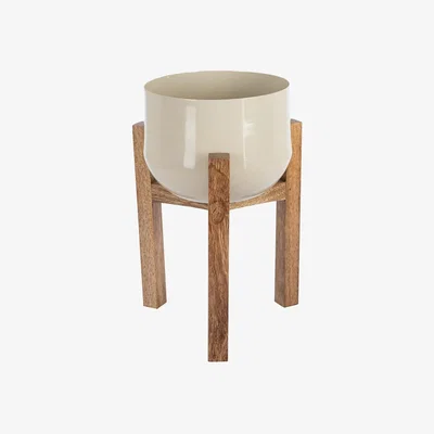 Amara Retreat - Wooden Base Planter - Medium