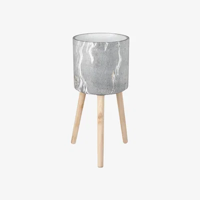 Amara Parlane - Marble Cement Tall Planter - Grey