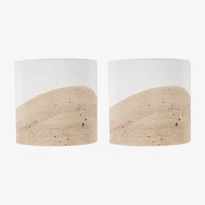 Amara Retreat - Dipped Half Glaze Plant Pot - Small - Set of 2