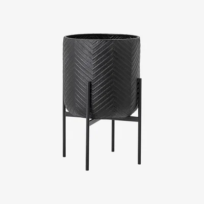 Amara Bloomingville - Texture Flowerpot with Stand - Black