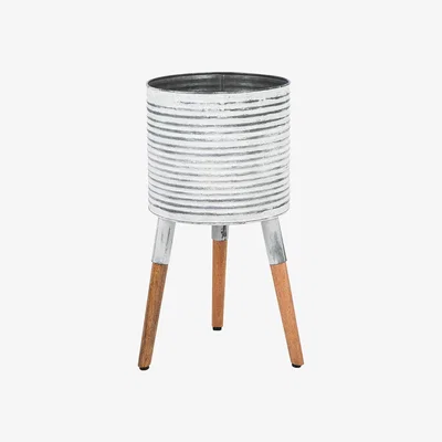 Amara Retreat - Horizontal Stripe Footed Planter