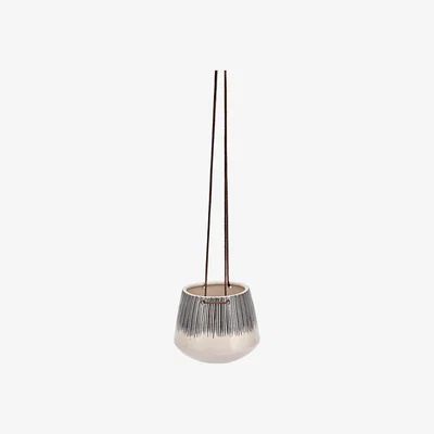 Amara Nkuku - Matamba Ceramic Hanging Planter - Large - Black Lines