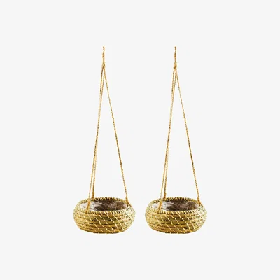 Amara Iron & Clay - Hanging Seagrass Planter - Set of 2