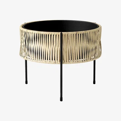Amara MENU - Umanoff Planter - Black/Rattan - 32.5cm
