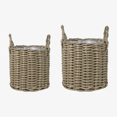 Amara IvyLine - Polyrattan Planter - Set of 2 - Natural