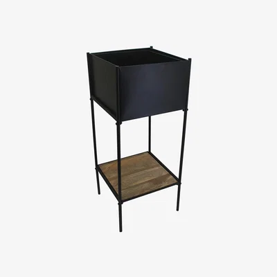Amara IvyLine - Square Kensington Metal Planter Stand - Black
