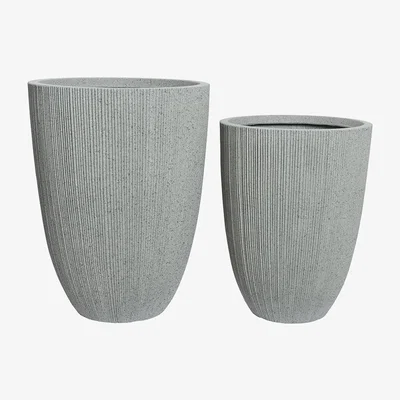 Amara AMARA Outdoors - Outdoor Textured Planter - Set of 2 - Grey