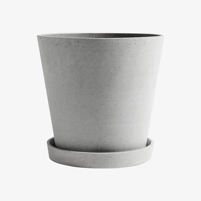 Amara HAY - Polystone Flowerpot & Saucer - Grey - XXL