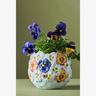 Anthropologie Foster Stoneware Flower Pot