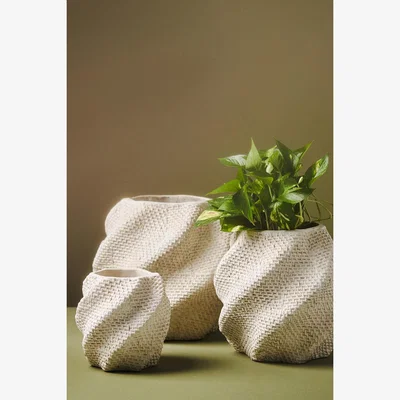 Anthropologie Lennon Cement Pot