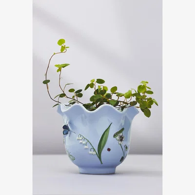 Anthropologie Faye Glazed Stoneware Plant Pot