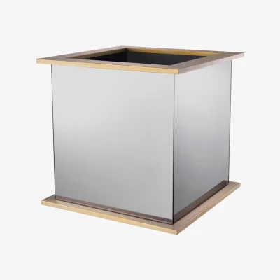 Barker and Stonehouse Eichholtz Moorea Planter Brass Finish Smoke Mirror Glass, Silver | Barker & Stonehouse