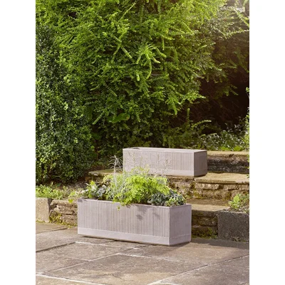 Cox and Cox NEW Two Striped Concrete Troughs - Taupe