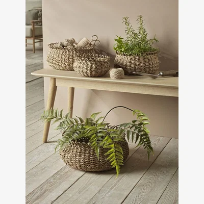 Cox and Cox Four Decorative Seagrass Planters