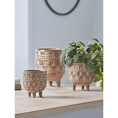 Cox and Cox NEW Three Standing Stoneware Planters