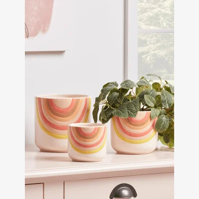 Cox and Cox NEW Three Rainbow Planters