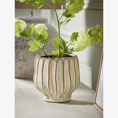Cox and Cox Glazed Textured Planter - Large