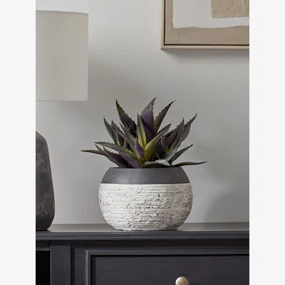 Cox and Cox Black & Natural Textured Planter