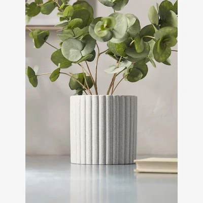 Cox and Cox Grey Speckled Fluted Planter