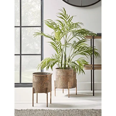 Cox and Cox NEW Two Zebra Print Standing Planters