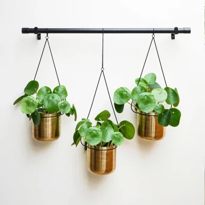 Cuckooland Melody Hanging Indoor/Outdoor Planter Trio in Gold & Black