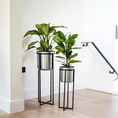 Cuckooland Spencer Indoor/Outdoor Planter in Pewter & Black - Medium