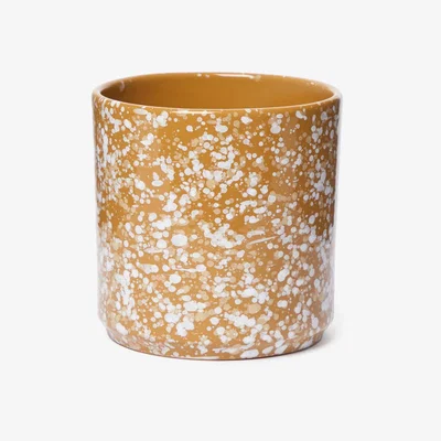 The Conran Shop Splatter Plant Pot in Mustard By The Conran Shop