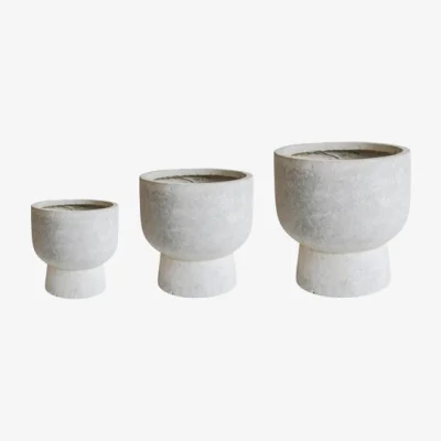 Dunelm Ivyline Set of 3 Outdoor Dallas Footed Planters Grey