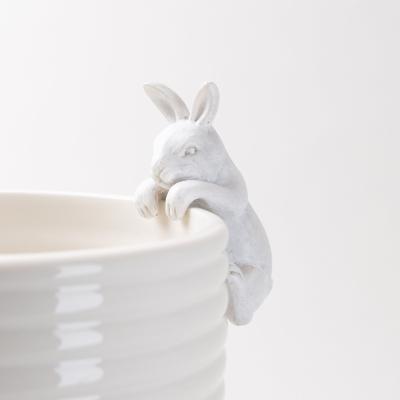 Dunelm Plant Pot Climber Rabbit White