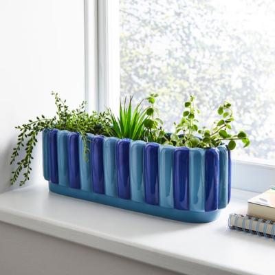 Dunelm Elements Bubble Stripe Windowsill Plant Pot