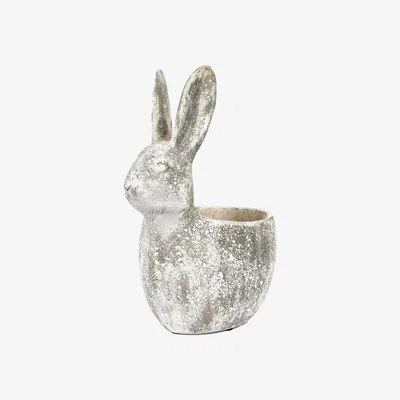 Dunelm Bonington Bunny Large Cement Plant Pot White