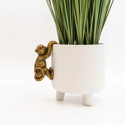 Dunelm Plant Pot Climber Monkey Brown