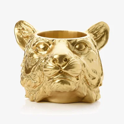 Dunelm Hestia Tiger Gold Finish Plant Pot