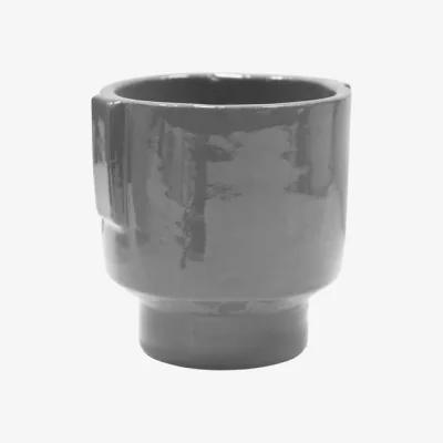 Dunelm Aries Glazed Handles Planter Charcoal