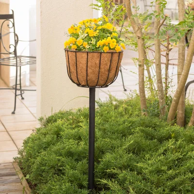 Dunelm VegTrug Aqua Tower Basket on Spike Brown