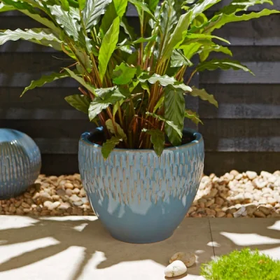 Dunelm Stoneware Large Zen Planter Blue