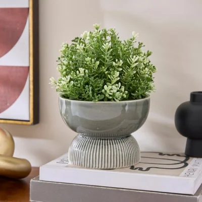 Dunelm Ridged Footed Reactive Glaze Plant Pot