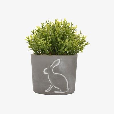 Dunelm Hestia Artificial Plant in Hare Silhouette Plant Pot