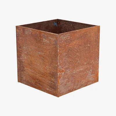 Dunelm Fallen Fruits Square Rust Planter Brown